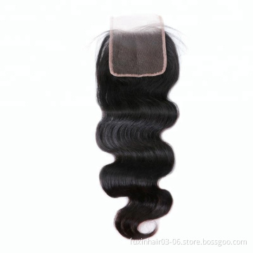 brazilian 4*4 human hair transparent swiss lace closure silk free middle 3 part